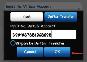 input nomor Virtual account